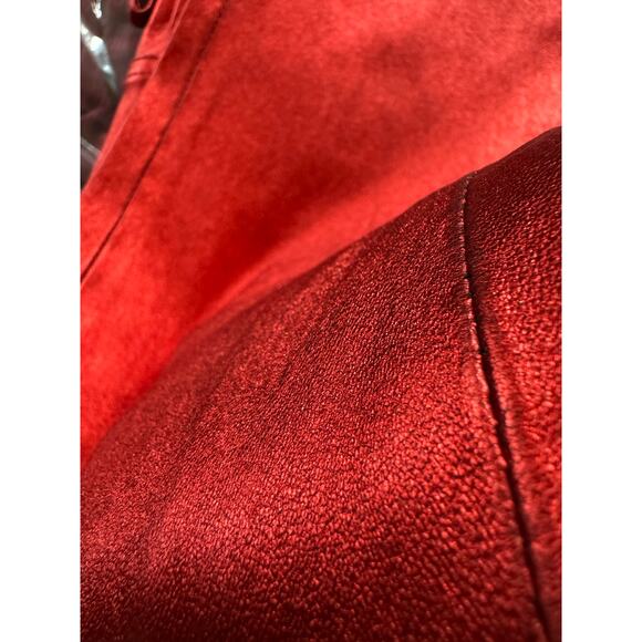 NWT Zadig & Voltaire RED Phlame Metallic Lamb Leather Pants *Rare! - Picture 7 of 15